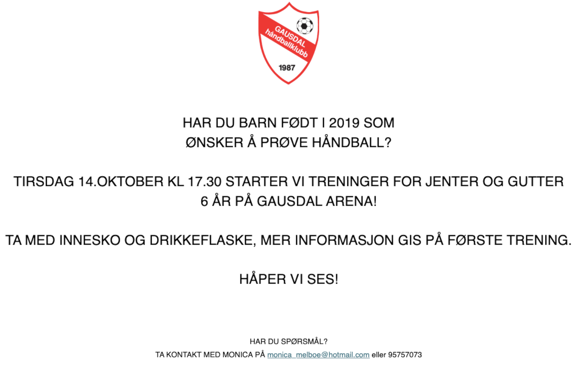 Oppstart for barn født i 2019!